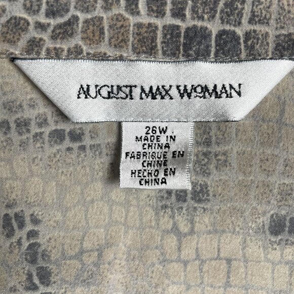 August Max Womens Silk Top 28W Snakeskin Print Silky Flowy Work Office Capsule - Picture 12 of 14